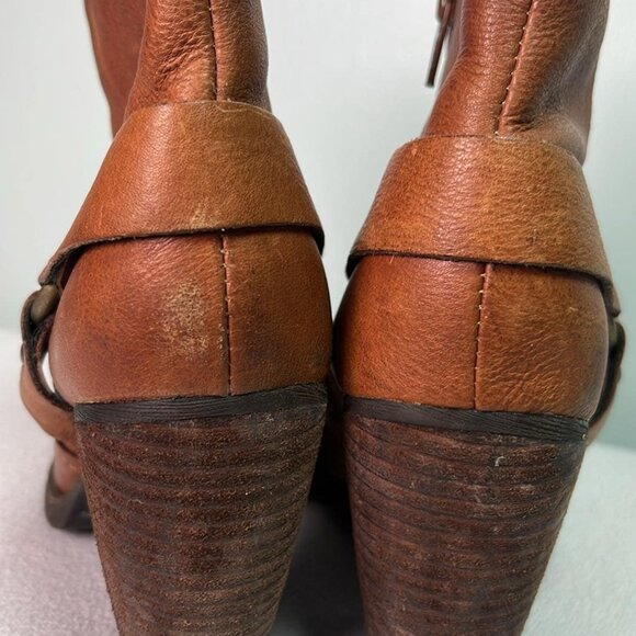 Korks by Kork Ease Brown Leather Zip Wedge Heel Ankle Boots Women's 6M - Picture 15 of 16